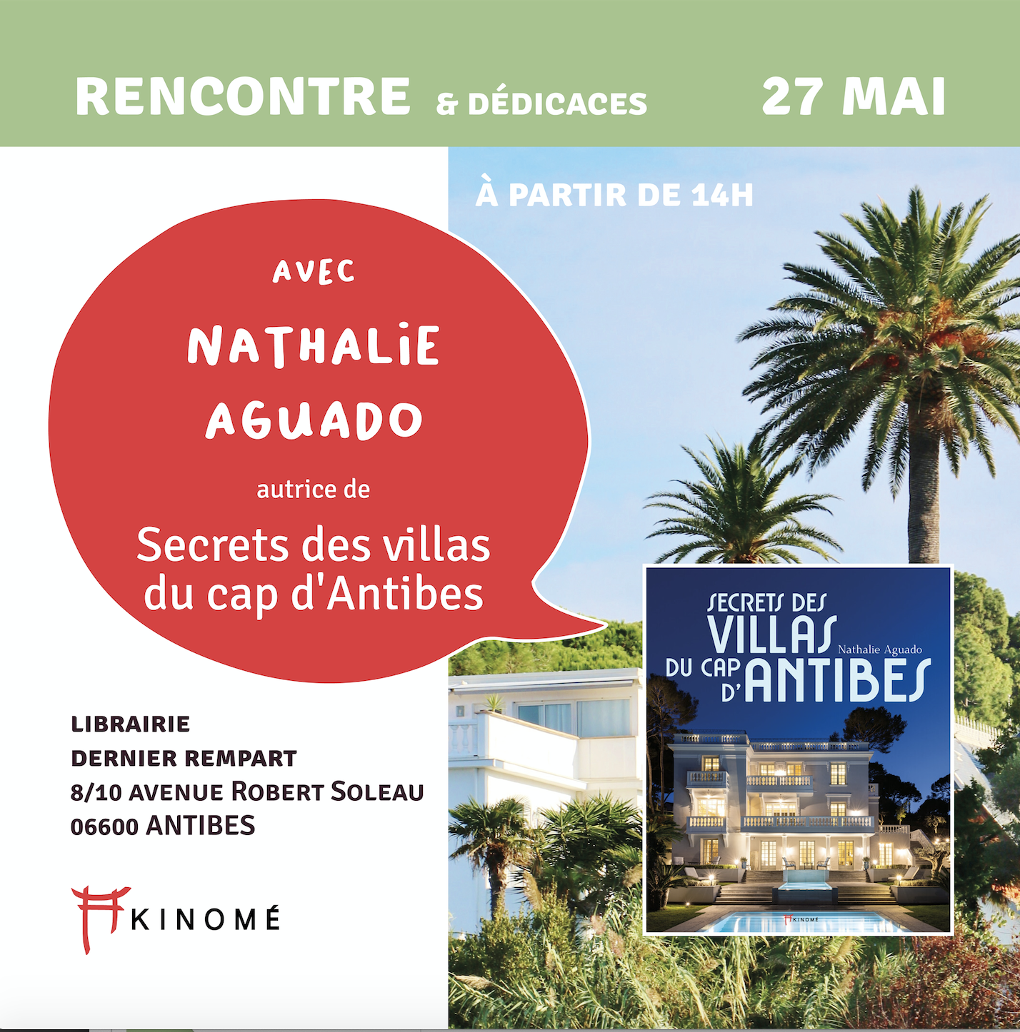 Rencontre & dédicaces avec Nathalie Aguado - Le secret des villas du cap d'Antibes